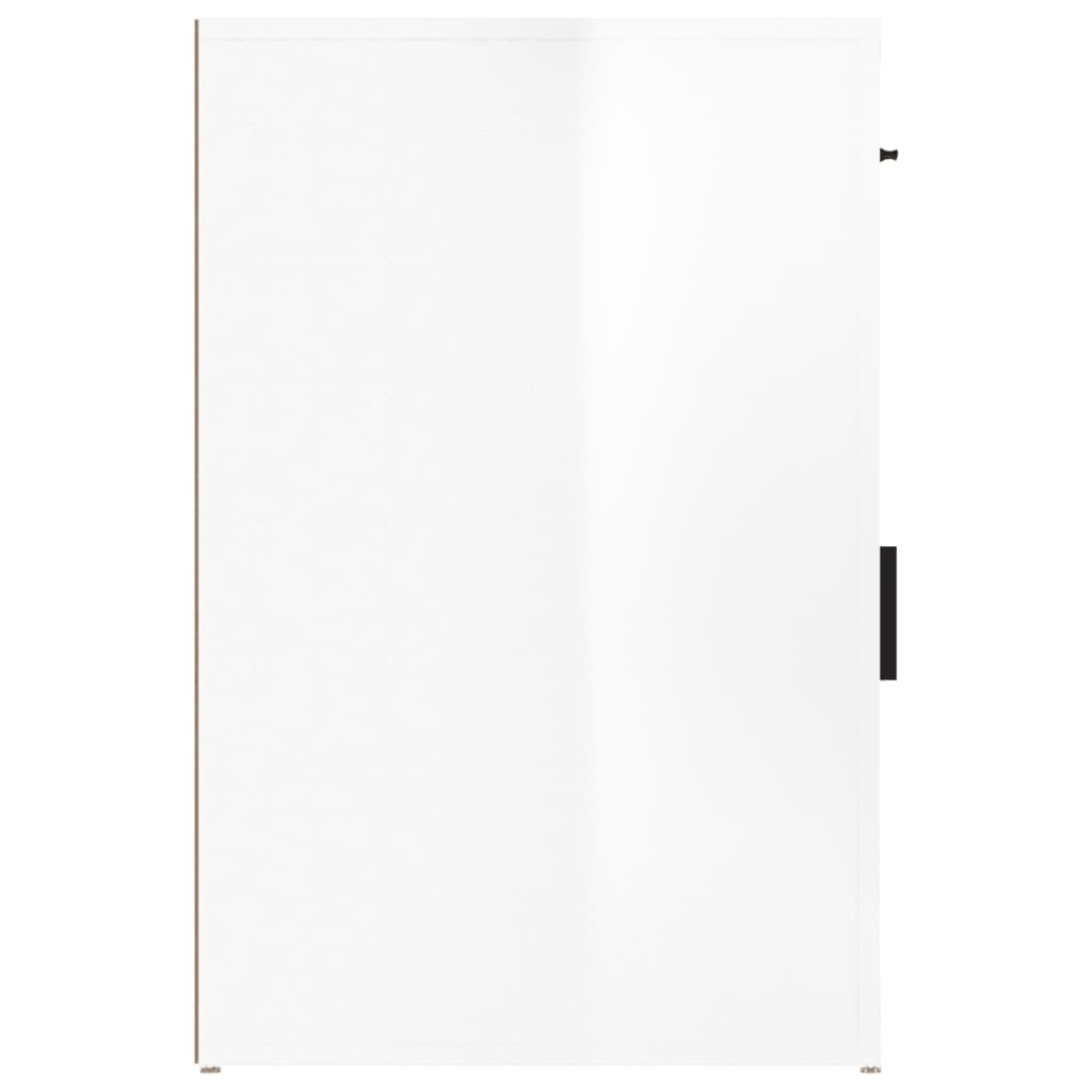 Armadietto Scrivania Bianco Lucido 40x49x75cm Legno Multistrato