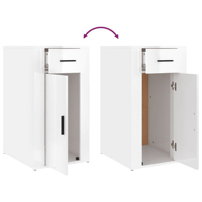 Armadietto Scrivania Bianco Lucido 40x49x75cm Legno Multistrato