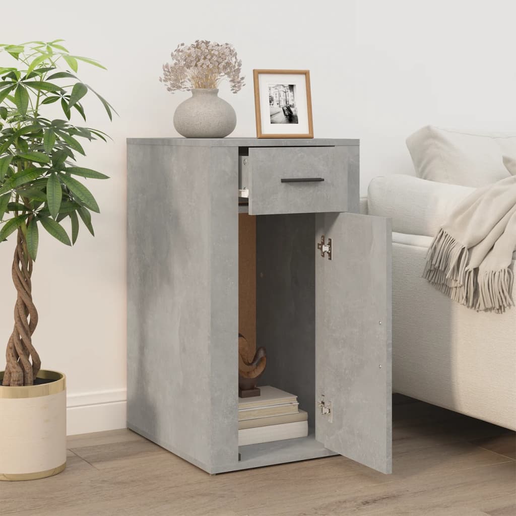 Mobile Scrivania Grigio cemento 40x49x75 cm Legno Multistrato