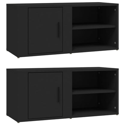 Mobili Porta TV 2 pz Nero 80x31,5x36 cm in Legno Multistrato - homemem39