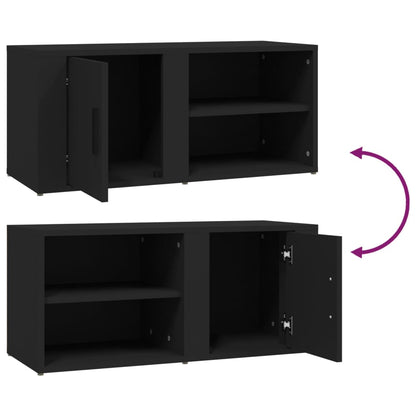 Mobili Porta TV 2 pz Nero 80x31,5x36 cm in Legno Multistrato