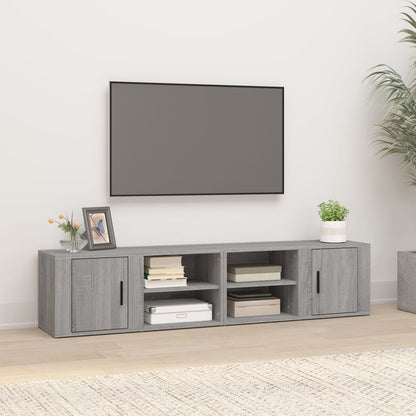 Mobili TV 2 pz Grigio Sonoma 80x31,5x36 cm Legno Multistrato