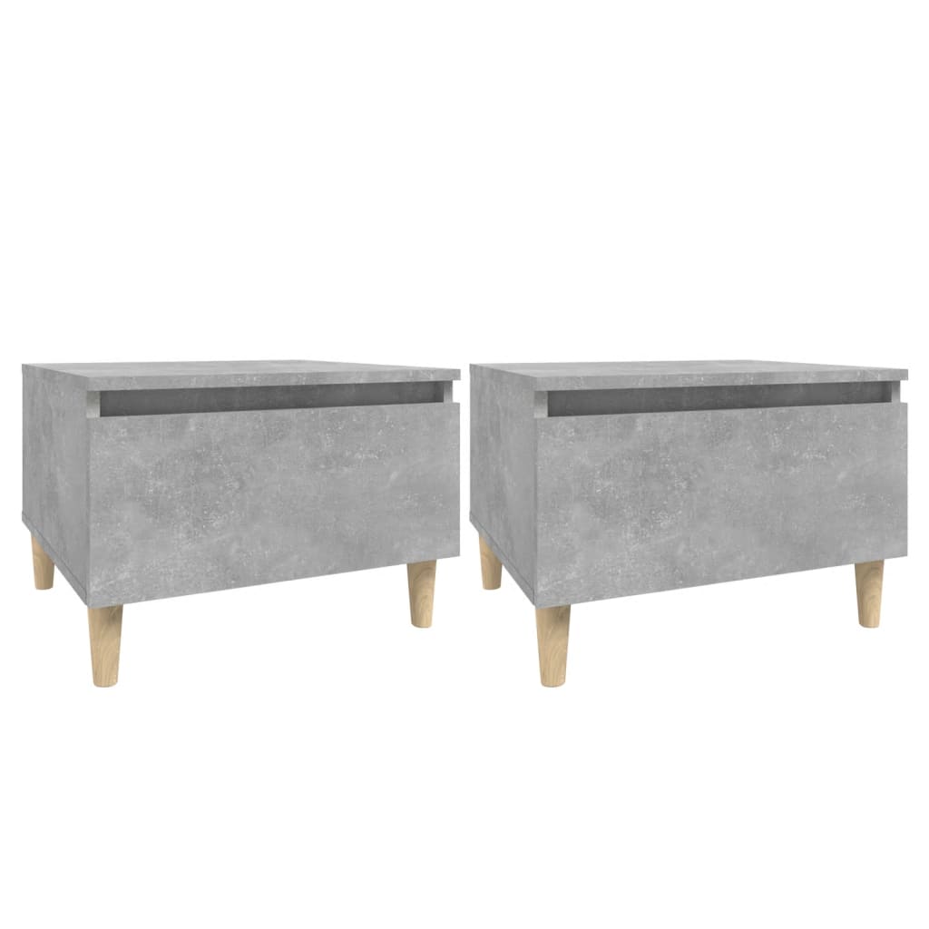 Tavolini 2pz Grigio Cemento 50x46x35 cm in Legno Multistrato - homemem39