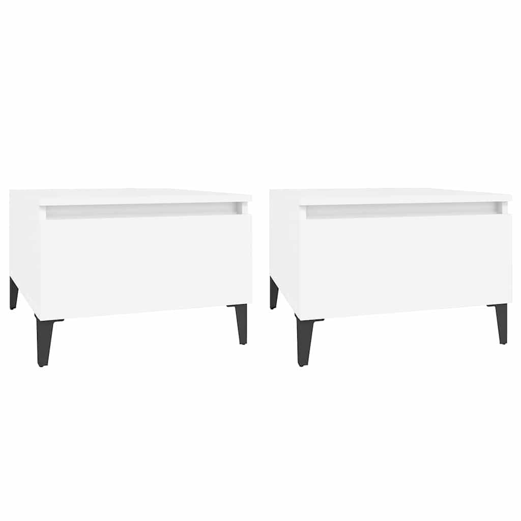 Tavolini Bianchi 2pz 50x46x35 cm in Legno Multistrato