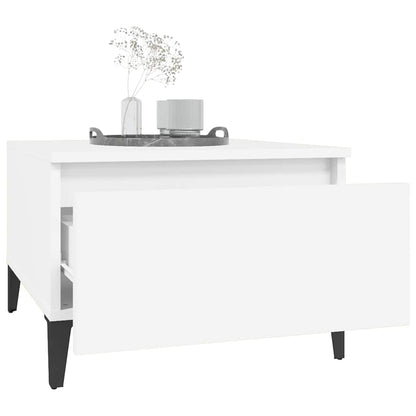 Tavolini Bianchi 2pz 50x46x35 cm in Legno Multistrato