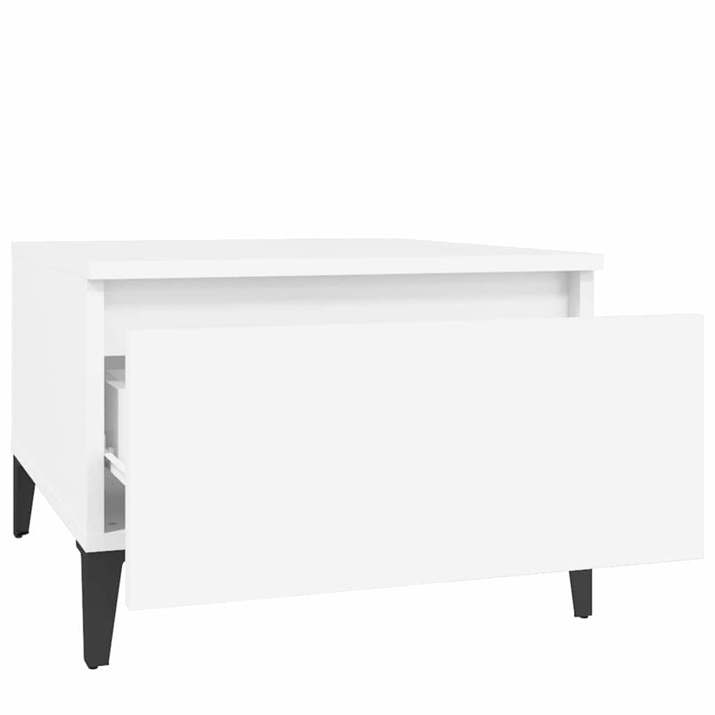 Tavolini Bianchi 2pz 50x46x35 cm in Legno Multistrato