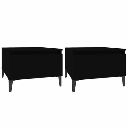 Tavolini 2pz Neri 50x46x35 cm in Legno Multistrato
