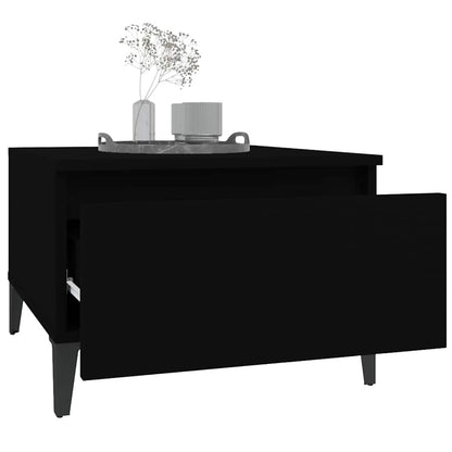 Tavolini 2pz Neri 50x46x35 cm in Legno Multistrato