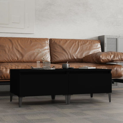 Tavolini 2pz Neri 50x46x35 cm in Legno Multistrato - homemem39