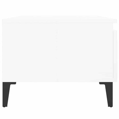 Tavolini 2pz Bianco Lucido 50x46x35 cm in Legno Multistrato