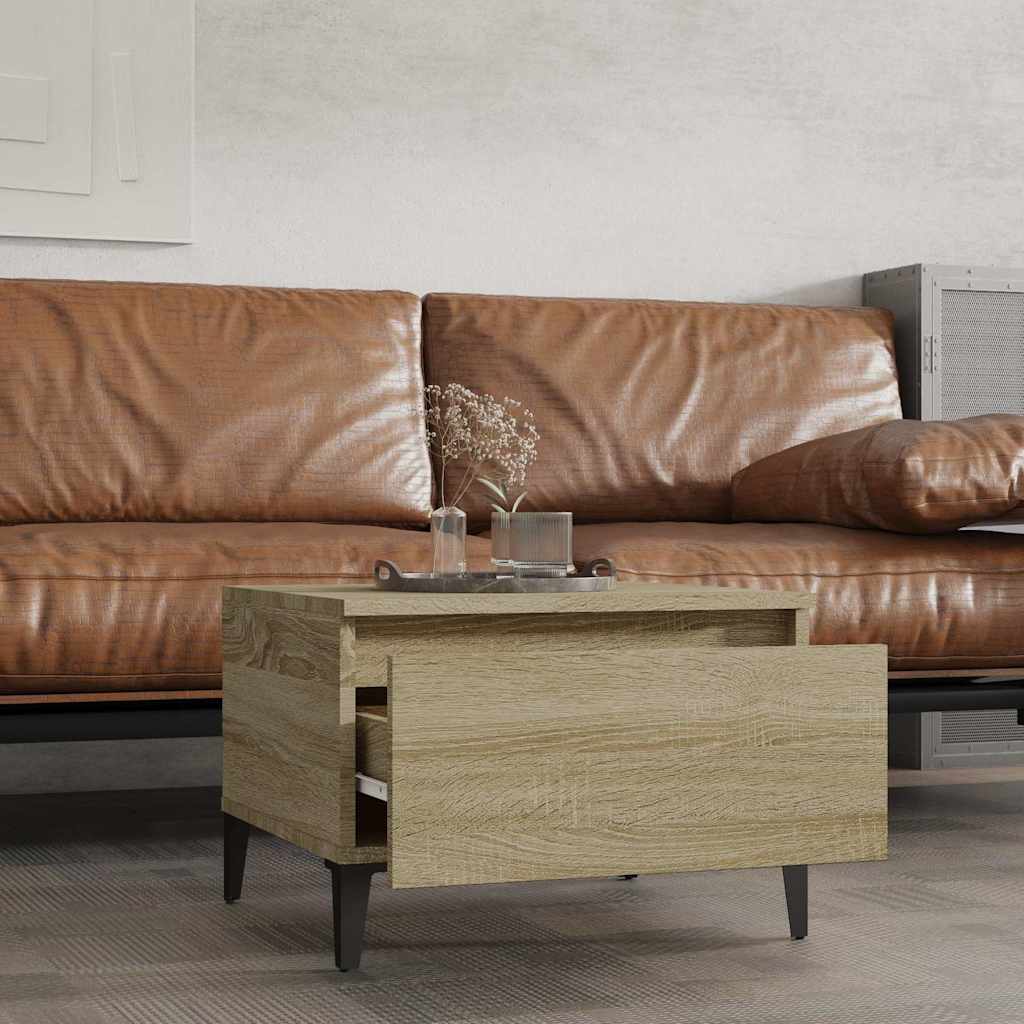 Tavolini 2pz Rovere Sonoma 50x46x35 cm in Legno Multistrato