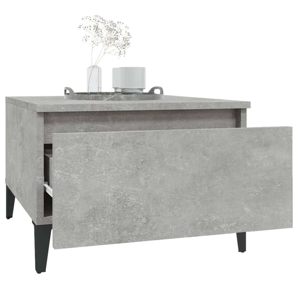 Tavolino Grigio Cemento 50x46x35 cm in Legno Multistrato - homemem39