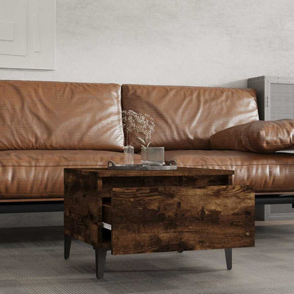 Tavolino da Salotto Rovere Fumo 50x46x35cm in Legno Multistrato