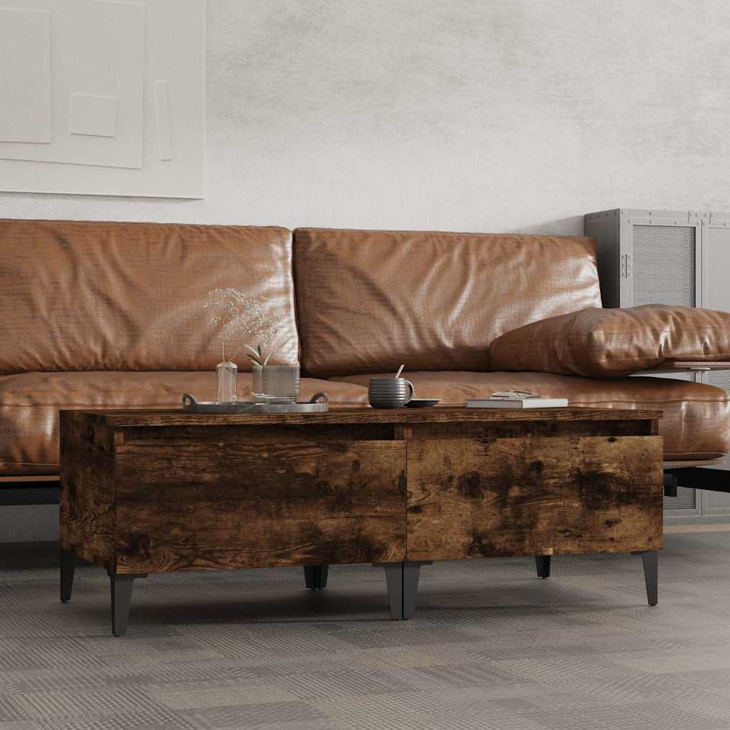 Tavolini 2pz Rovere Fumo 50x46x35 cm in Legno Multistrato