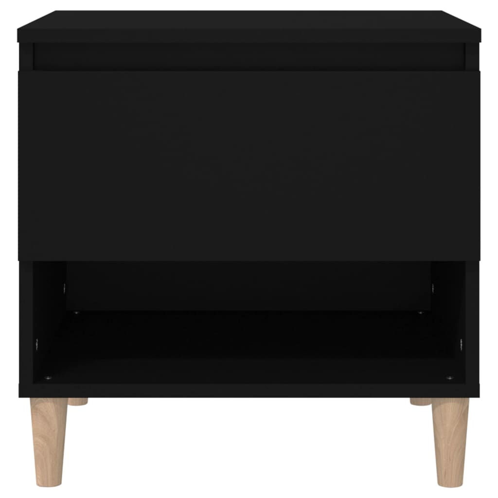 Comodino Nero 50x46x50 cm in Legno Multistrato - homemem39