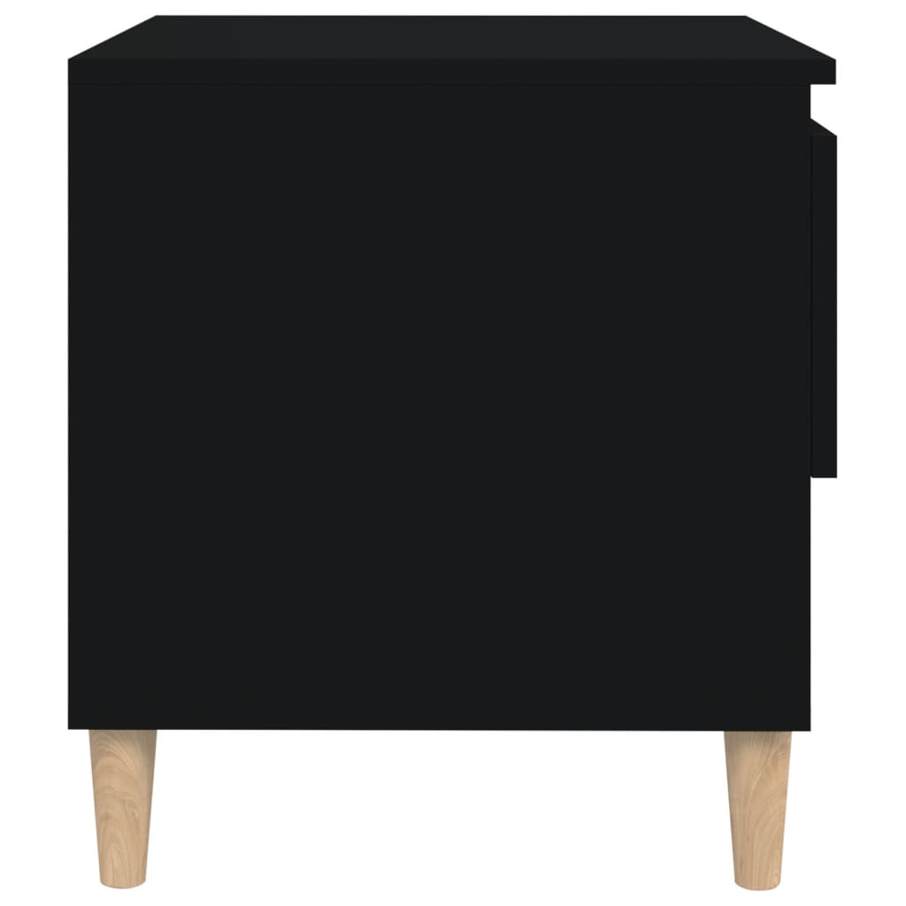 Comodino Nero 50x46x50 cm in Legno Multistrato - homemem39