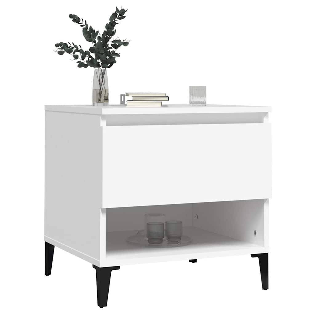 Tavolino Bianco 50x46x50 cm in Legno Multistrato