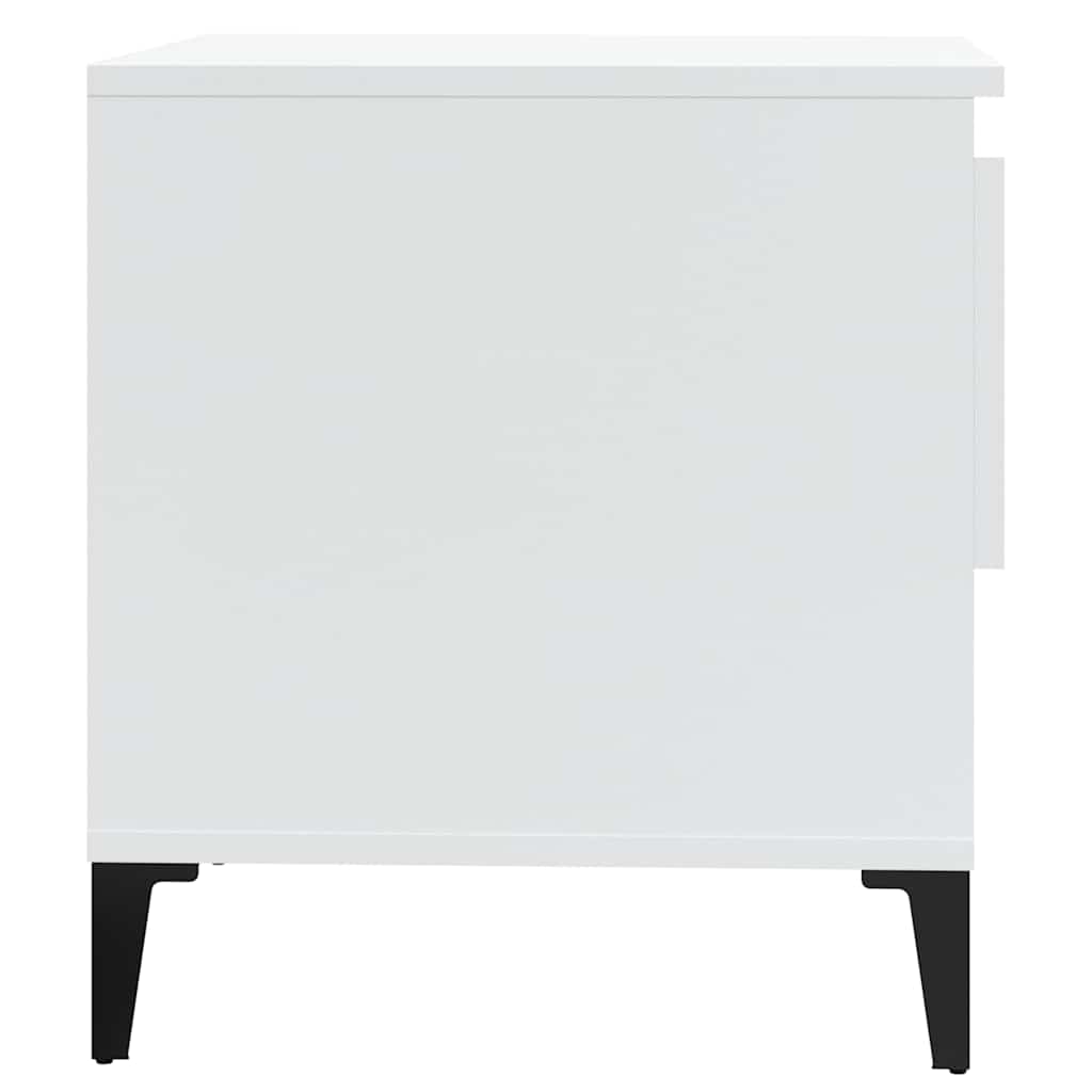 Tavolino Bianco Lucido 50x46x50 cm in Legno Multistrato