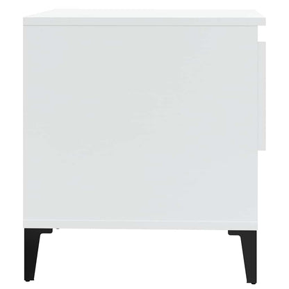 Tavolino Bianco Lucido 50x46x50 cm in Legno Multistrato