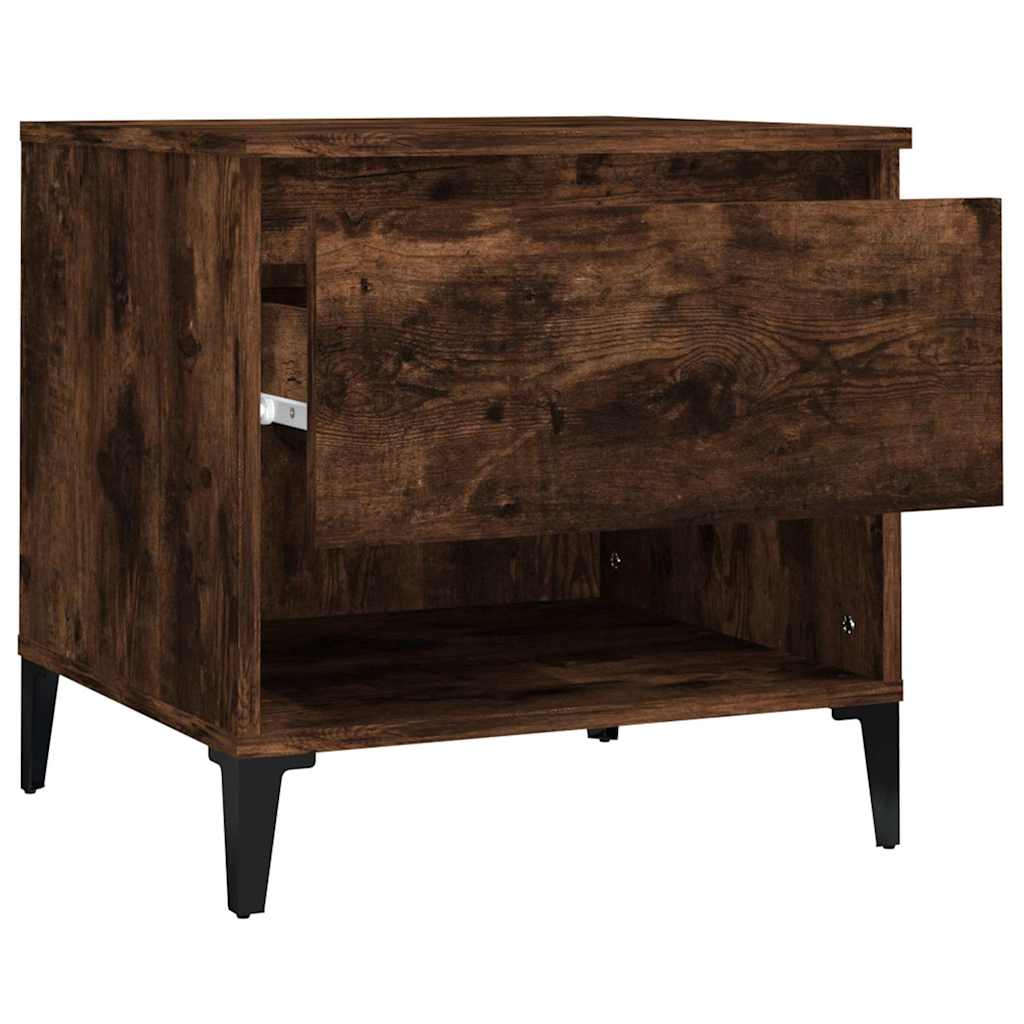 Tavolini 2pz Rovere Fumo 50x46x50 cm in Legno Multistrato