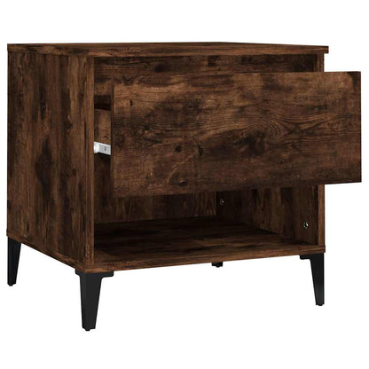 Tavolini 2pz Rovere Fumo 50x46x50 cm in Legno Multistrato