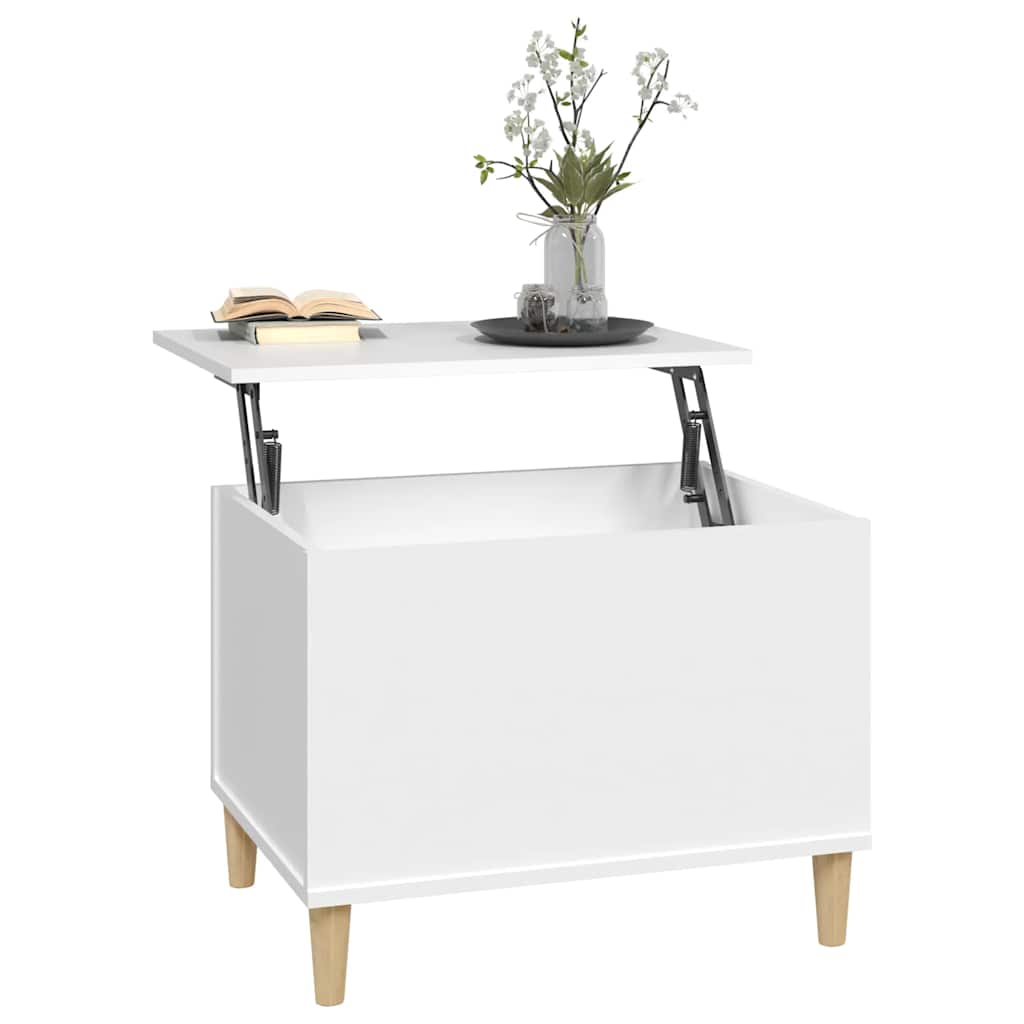 Tavolino da Salotto Bianco 60x44,5x45 cm in Legno Multistrato | homemem39