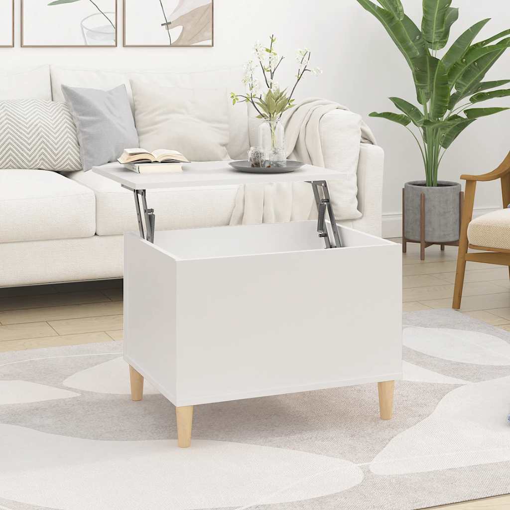 Tavolino da Salotto Bianco 60x44,5x45 cm in Legno Multistrato | homemem39