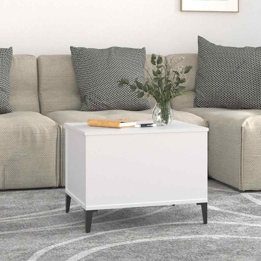 Tavolino da Salotto Bianco 60x44,5x45 cm in Legno Multistrato | homemem39