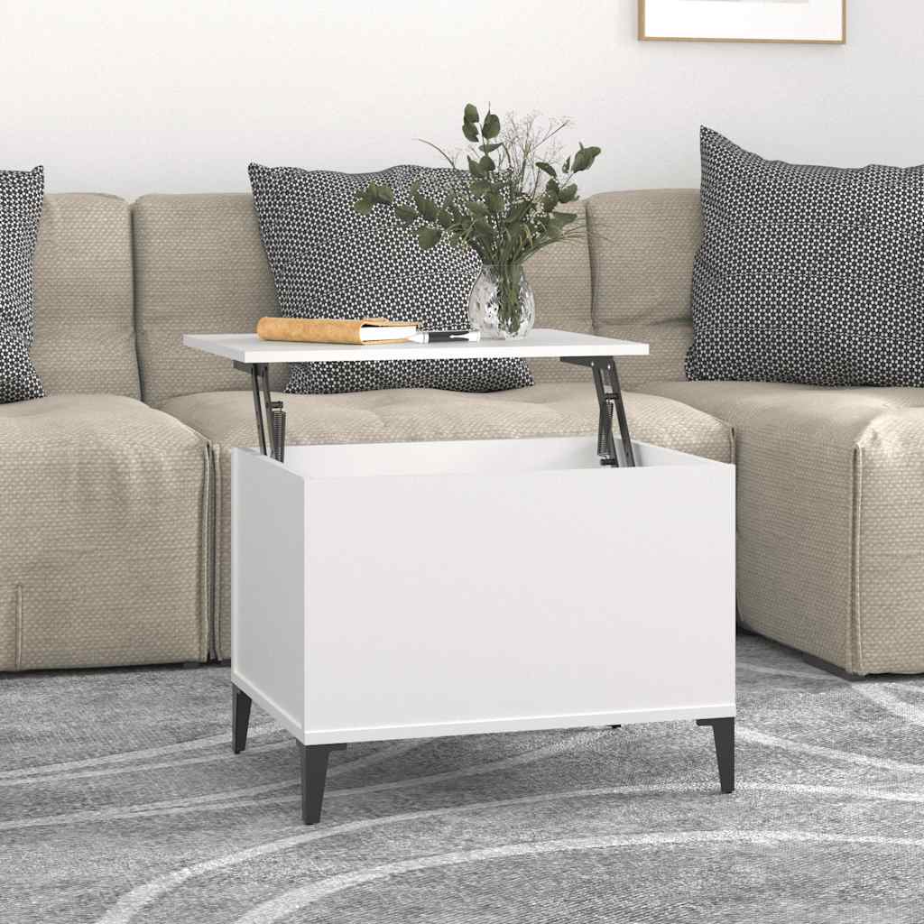 Tavolino da Salotto Bianco 60x44,5x45 cm in Legno Multistrato | homemem39