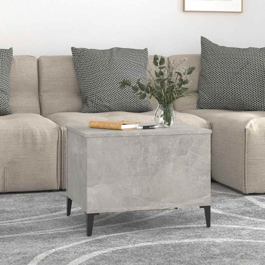 Tavolino Salotto Grigio Cemento 60x44,5x45 cm Legno Multistrato | homemem39