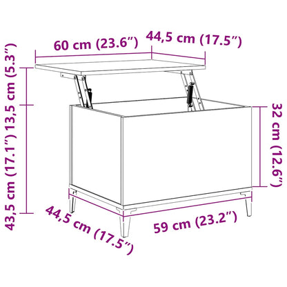 Tavolino Salotto Rovere Marrone 60x44,5x45 cm Legno Multistrato | homemem39