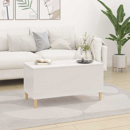 Tavolino Salotto Bianco Lucido 90x44,5x45 cm Legno Multistrato | homemem39