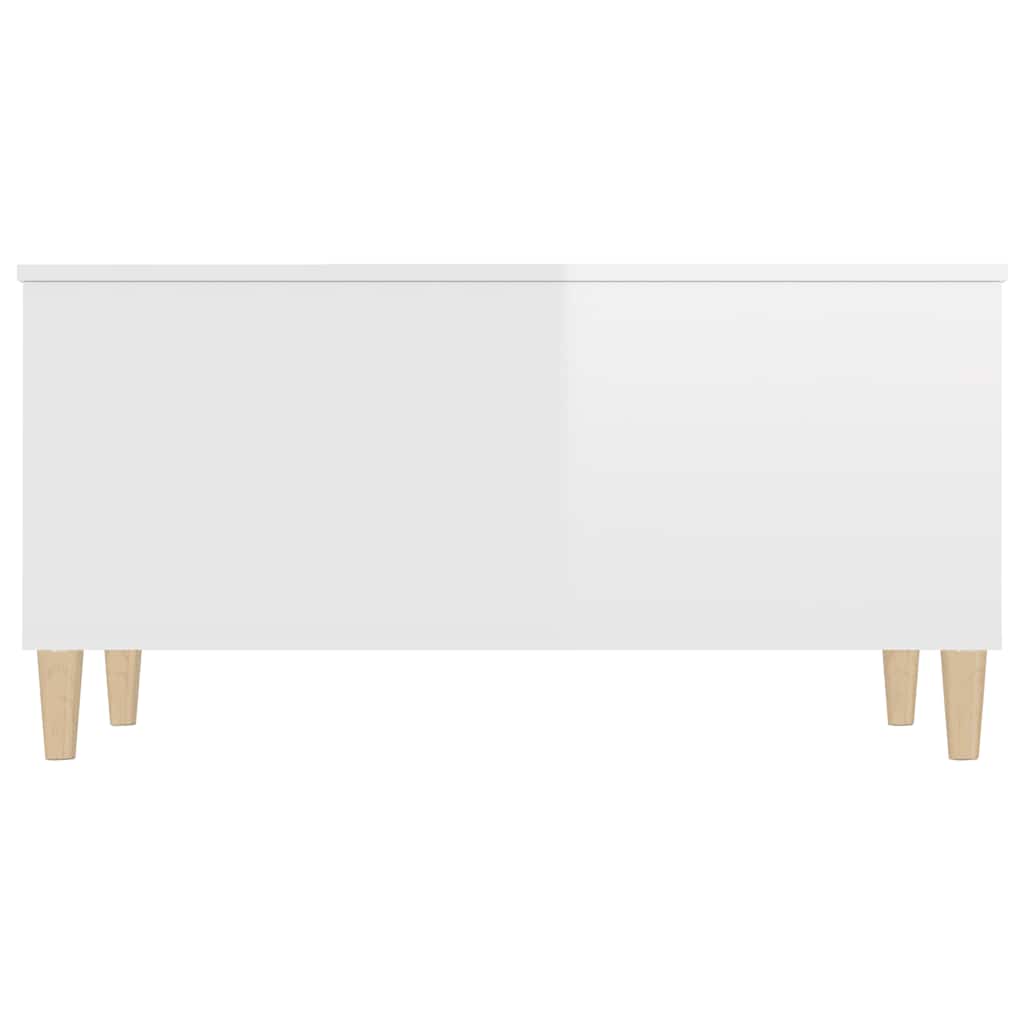 Tavolino Salotto Bianco Lucido 90x44,5x45 cm Legno Multistrato | homemem39