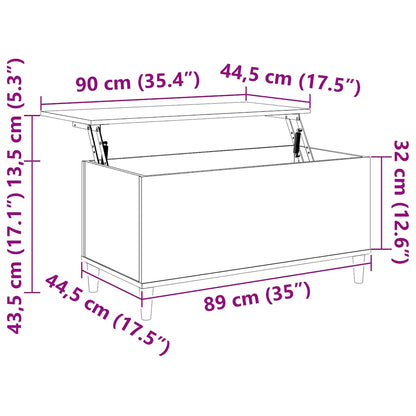 Tavolino Salotto Rovere Sonoma 90x44,5x45 cm Legno Multistrato | homemem39