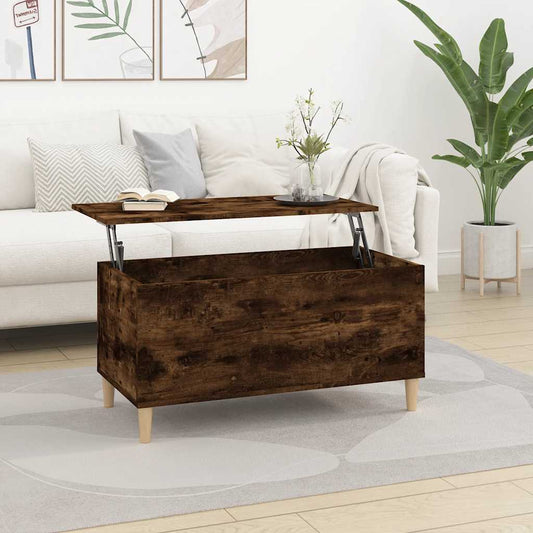 Tavolino da Salotto Rovere Fumo 90x44,5x45 cm Legno Multistrato | homemem39
