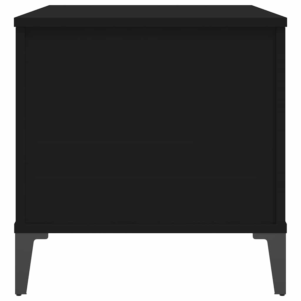 Tavolino da Salotto Nero 90x44,5x45 cm in Legno Multistrato