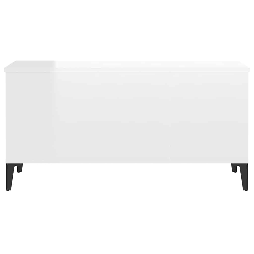 Tavolino Salotto Bianco Lucido 90x44,5x45 cm Legno Multistrato | homemem39