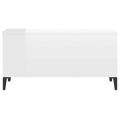 Tavolino Salotto Bianco Lucido 90x44,5x45 cm Legno Multistrato | homemem39