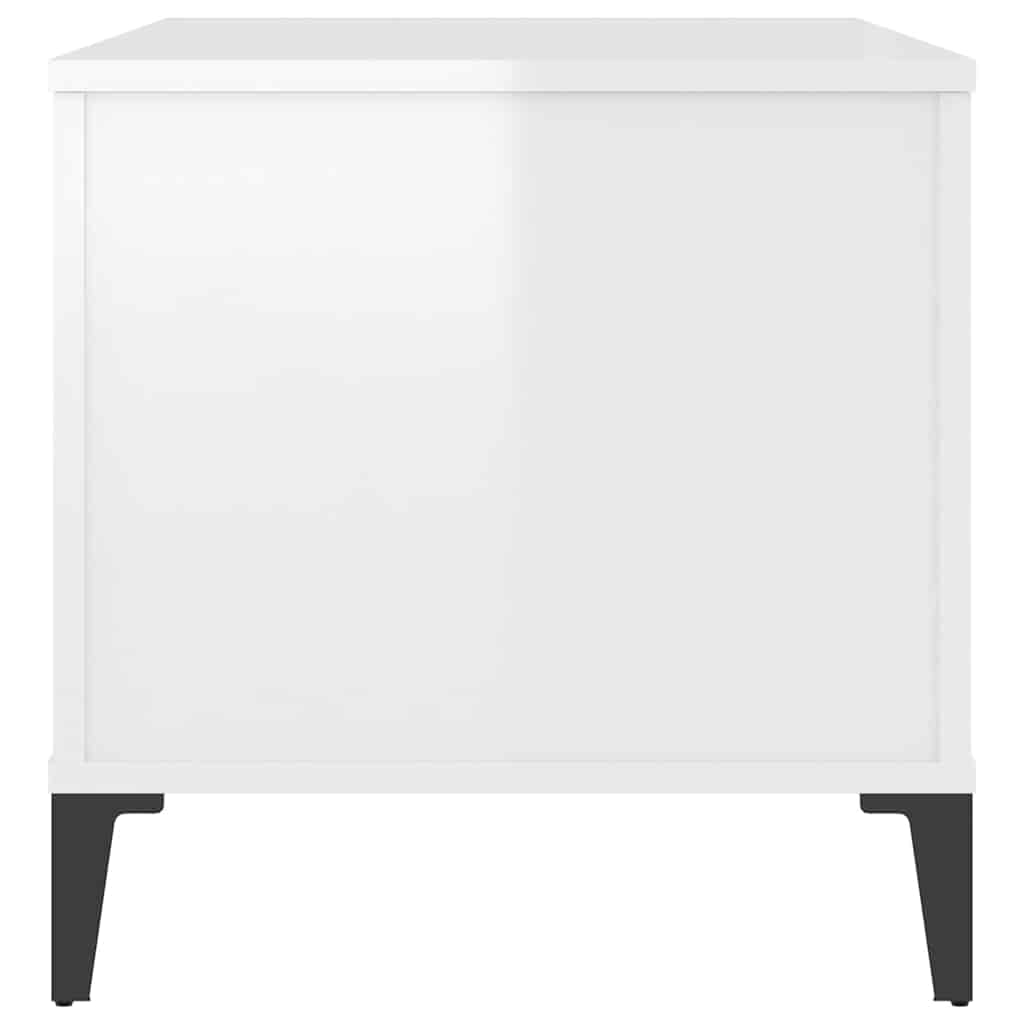 Tavolino Salotto Bianco Lucido 90x44,5x45 cm Legno Multistrato | homemem39