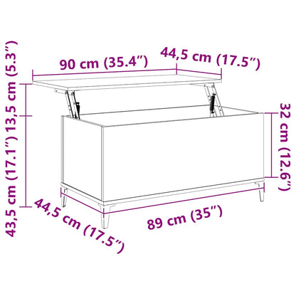 Tavolino Salotto Bianco Lucido 90x44,5x45 cm Legno Multistrato | homemem39