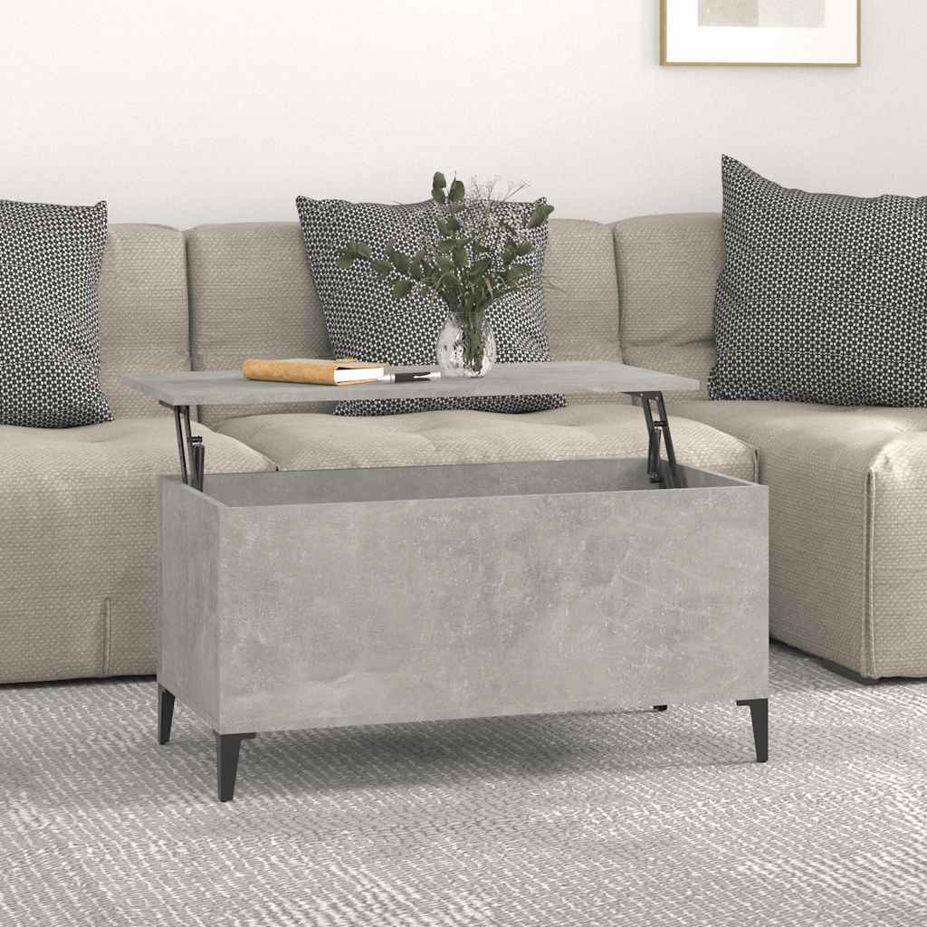 Tavolino Salotto Grigio Cemento 90x44,5x45 cm Legno Multistrato | homemem39