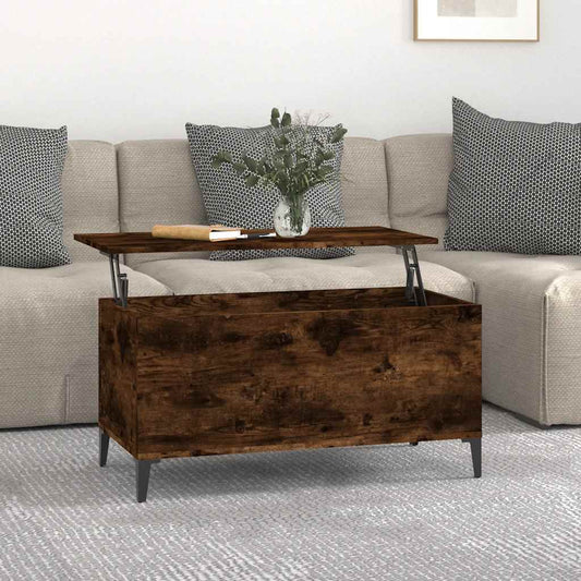 Tavolino da Salotto Rovere Fumo 90x44,5x45 cm Legno Multistrato | homemem39