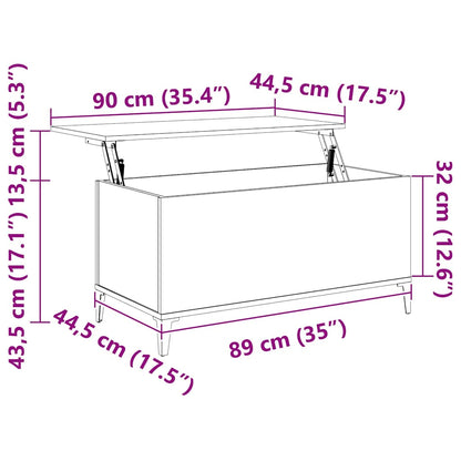 Tavolino Salotto Grigio Sonoma 90x44,5x45 cm Legno Multistrato | homemem39