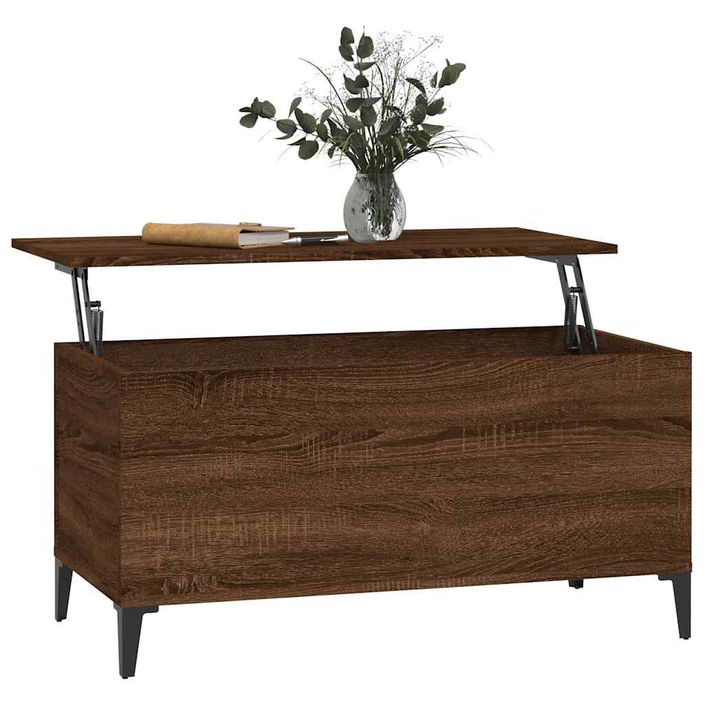 Tavolino Salotto Rovere Marrone 90x44,5x45 cm Legno Multistrato | homemem39