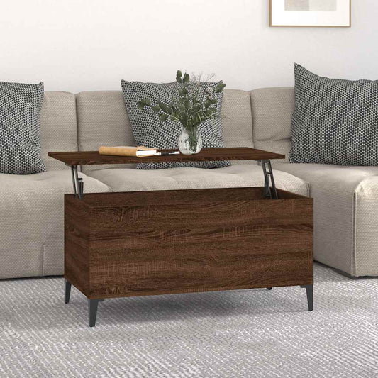 Tavolino Salotto Rovere Marrone 90x44,5x45 cm Legno Multistrato | homemem39
