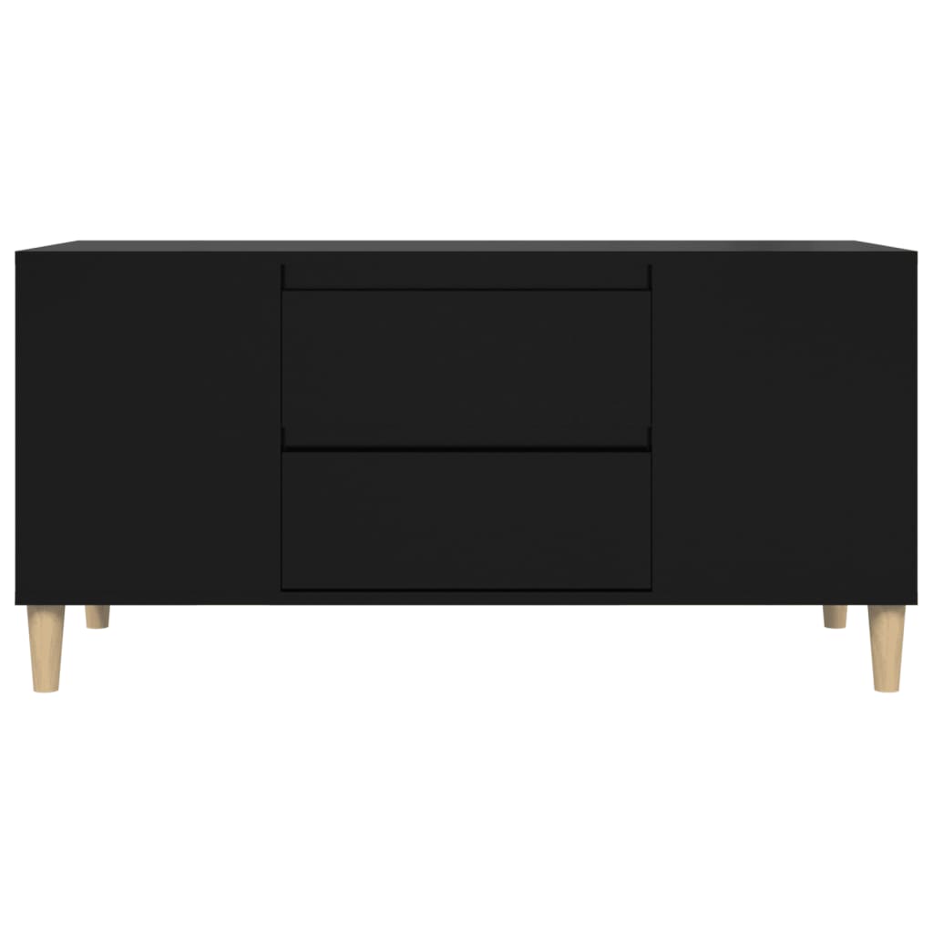 Mobile Porta TV Nero 102x44,5x50 cm in Legno Multistrato - homemem39