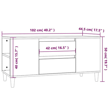 Mobile Porta TV Nero 102x44,5x50 cm in Legno Multistrato