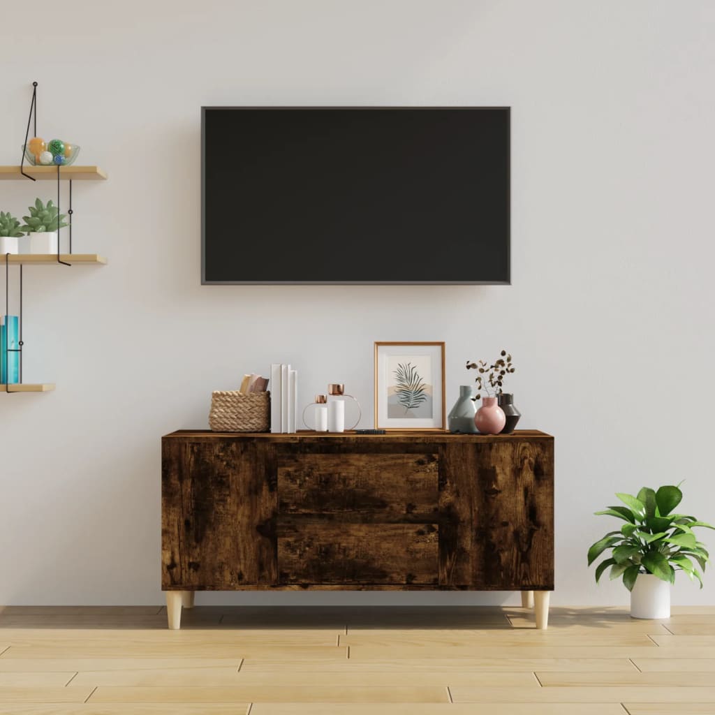 Mobile Porta TV Rovere Fumo 102x44,5x50 cm in Legno Multistrato - homemem39