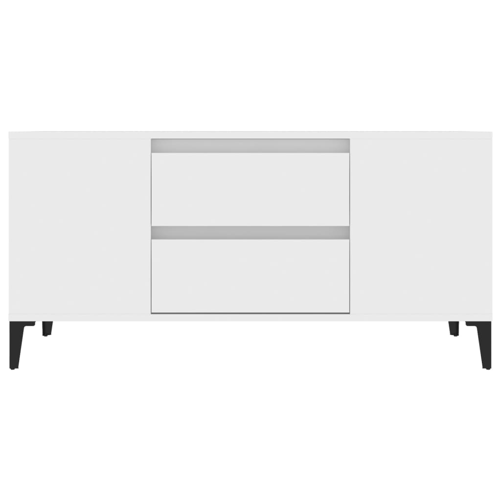 Mobile Porta TV Bianco 102x44,5x50 cm in Legno Multistrato - homemem39