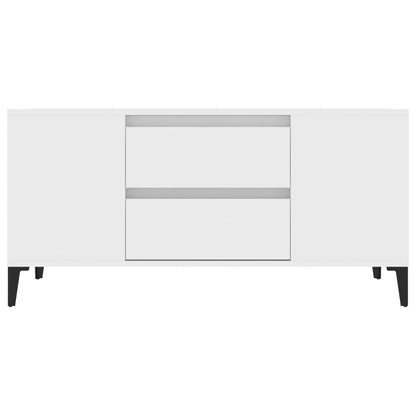 Mobile Porta TV Bianco 102x44,5x50 cm in Legno Multistrato - homemem39